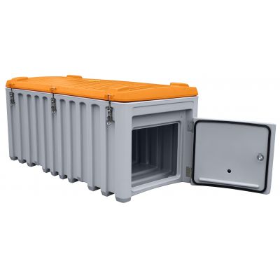 CEMbox 750 l, grå/orange, med sidodörr