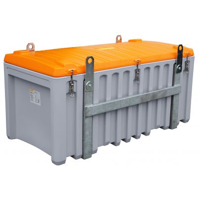 CEMbox 750 l, för användning med kranar, grå/orange, med sidodörr