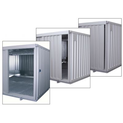 Säker förvaringscontainer med skjutdörr och naturlig ventilation
